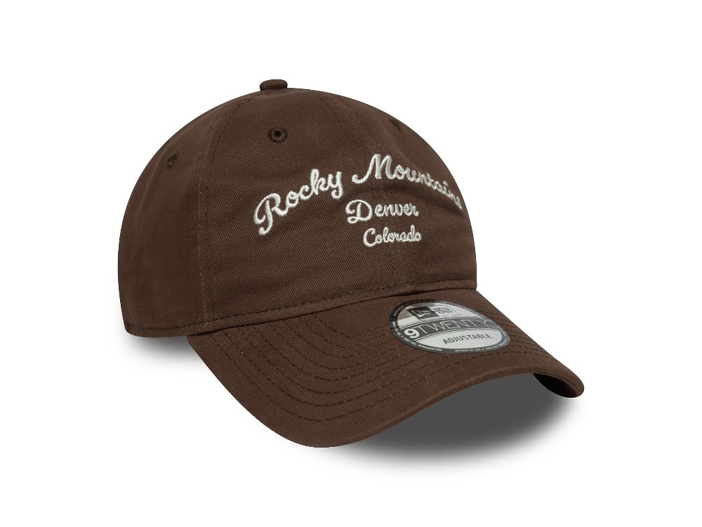 New Era Rocky Mountains Wordmark Brown 9Twenty Strapback Cap