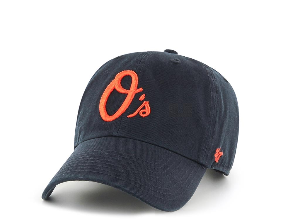 47Brand Baltimore Orioles Black and Orange Clean up Strapback Cap