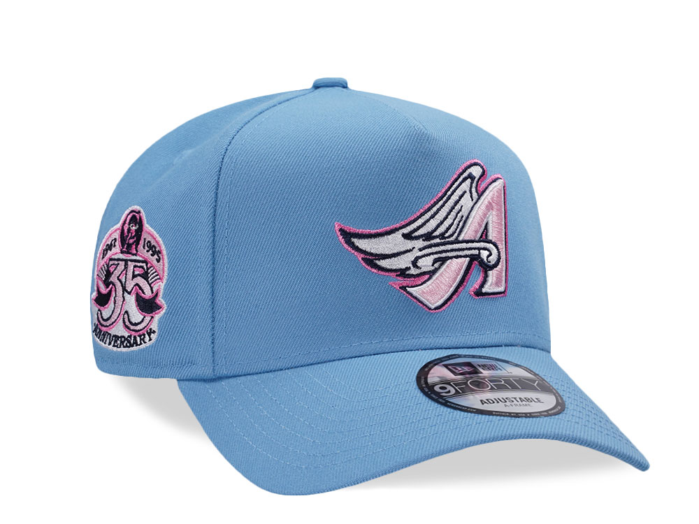 New Era Anaheim Angels 35th Anniversary Sky Pink Prime Edition 9Forty A Frame Snapback Cap