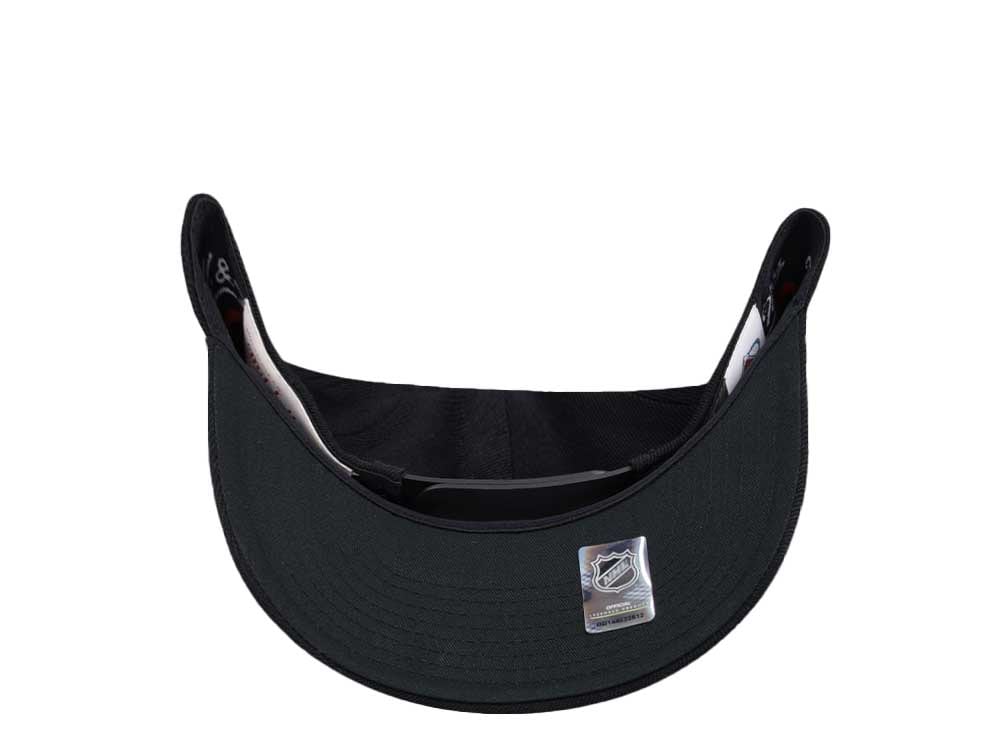 Mitchell & Ness Los Angeles Kings Black On Black Logo Classic Red Snapback Cap