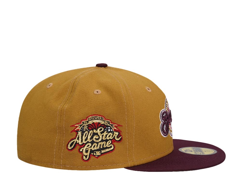New Era Milwaukee Brewers All Star Game 2002 Old Gold Throwback Two Tone Edition 59Fifty Fitted Cap