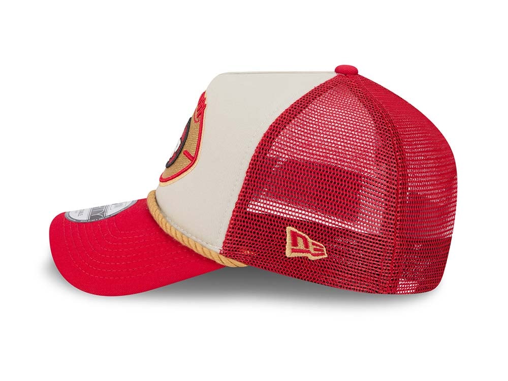 New Era San Francisco 49ers Sideline 2024 9Forty A Frame Trucker Snapback Cap