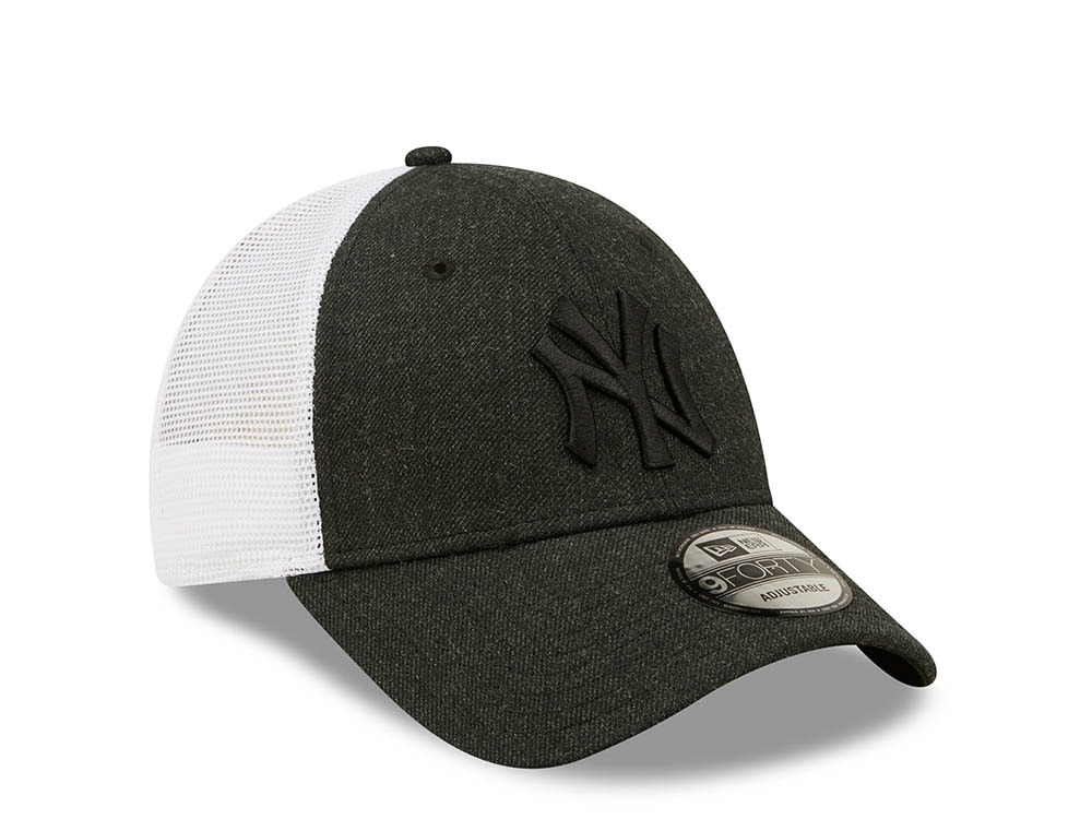 New Era New York Yankees Black Home Field Edition 9forty Trucker Strapback Cap