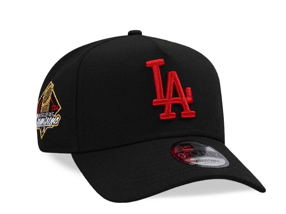 New Era Los Angeles Dodgers World Series Champs 2024 Black Red Edition 9Forty A Frame Snapback Cap
