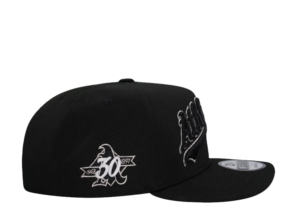 New Era Oakland Athletics Black Silver 9Fifty A Frame Snapback Cap