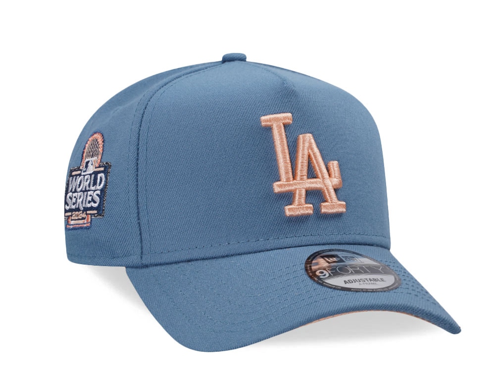 New Era Los Angeles Dodgers World Series 2024 Indigo Peach Edition 9Forty A Frame Snapback Cap