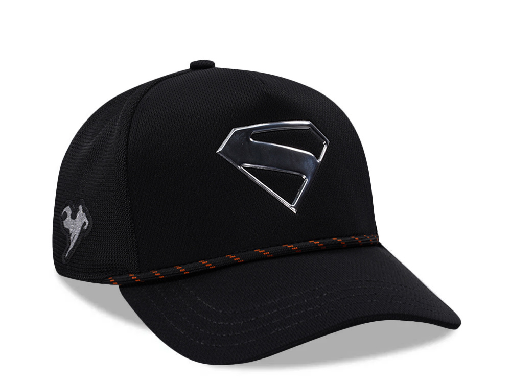 Capslab Superman Silver Logo Black Trucker Snapback Cap