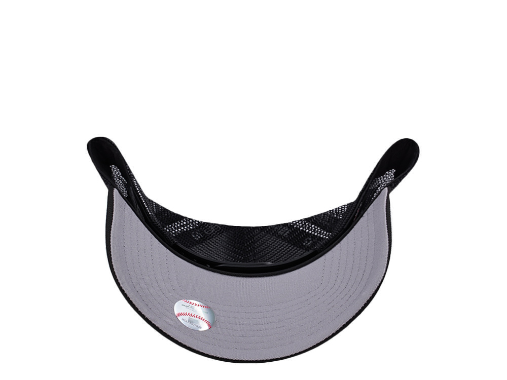 New Era New York Yankees Micro Logo Black Edition 9Forty A Frame Trucker Snapback Cap