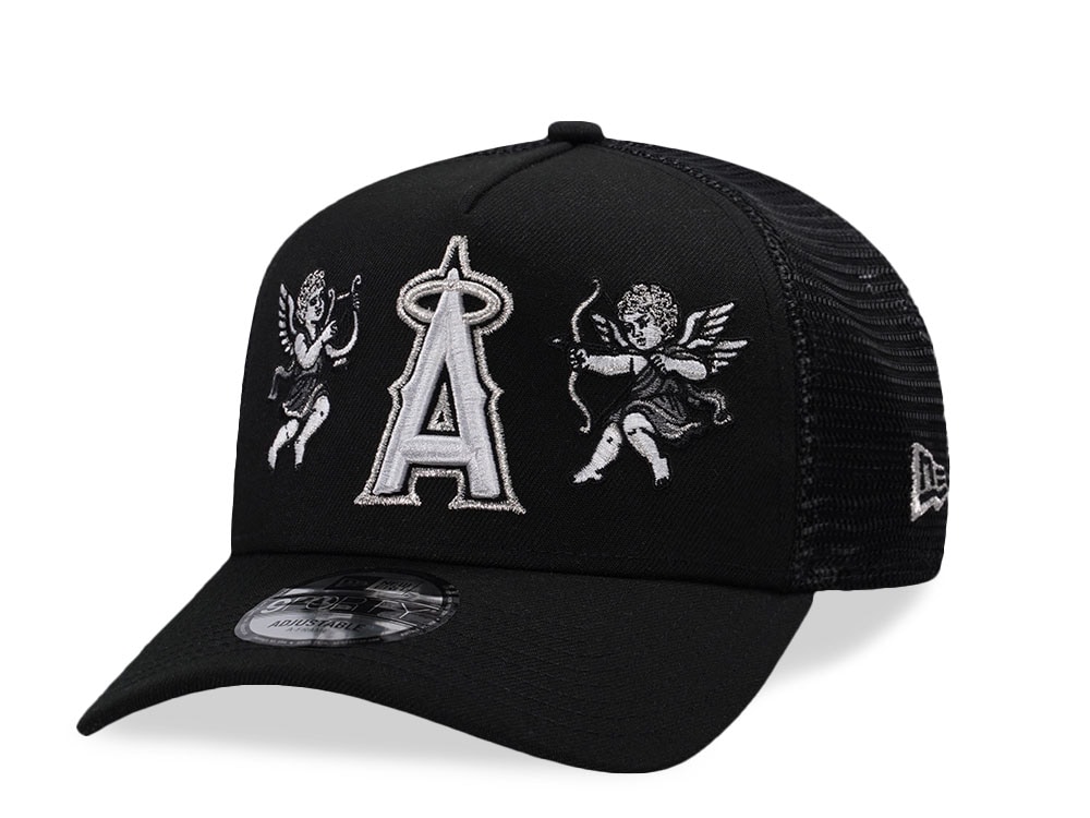New Era Anaheim Angels Cupids Black Prime Edition 9Forty A Frame Trucker Snapback Cap