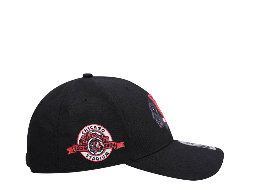 47Brand Chicago Blackhawks Vintage Black Sure Shot MVP Snapback Cap