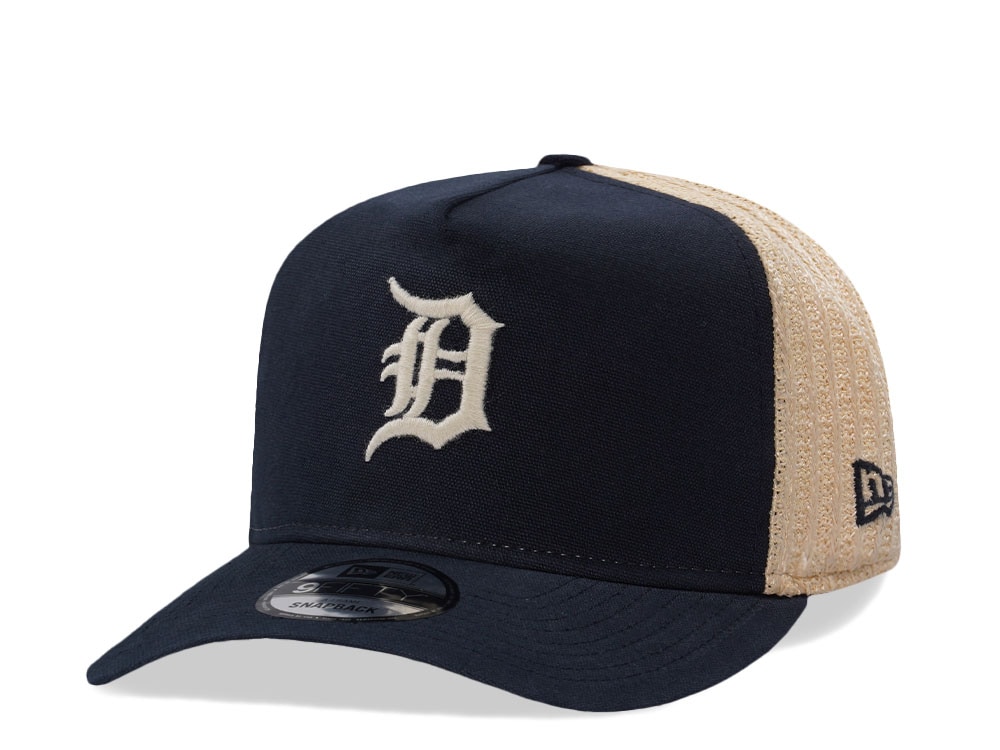 New Era Detroit Tigers Grained Navy Edition 9Fifty Trucker A Frame Snapback Cap