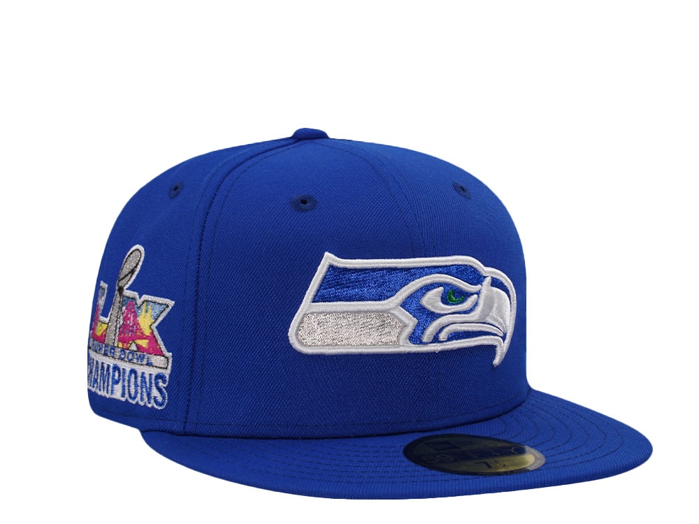 New Era Seattle Seahawks Super Bowl Champions LX Blue Prime Edition 59Fifty Fitted Cap