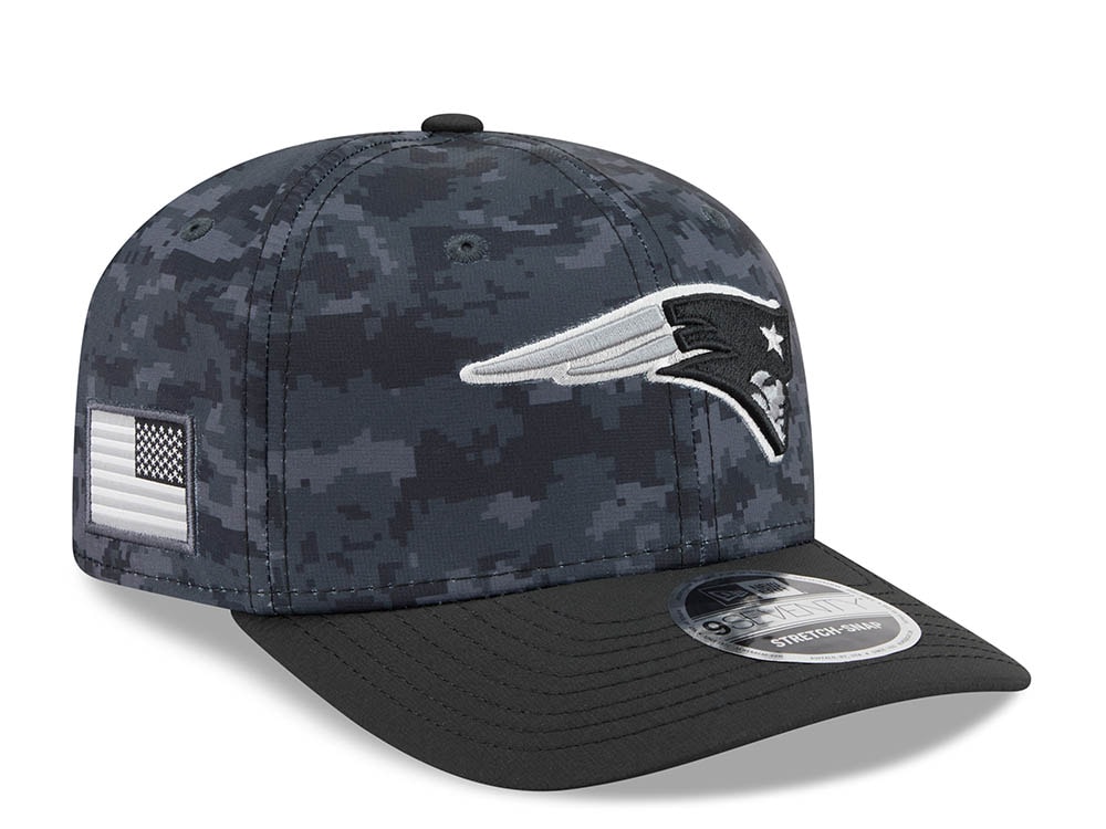 New Era New England Patriots NFL Salute to Service 2026 Digi Camo Black 9Seventy Stretch Snapback Cap