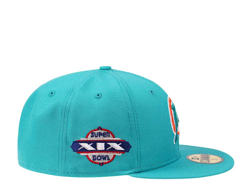 New Era Miami Dolphins Super Bowl XIX Teal and Pink Edition 59Fifty Fitted Cap