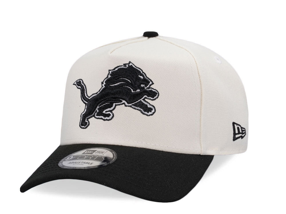 New Era Detroit Lions Chrome Black Two Tone Edition 9Forty A Frame Snapback Cap
