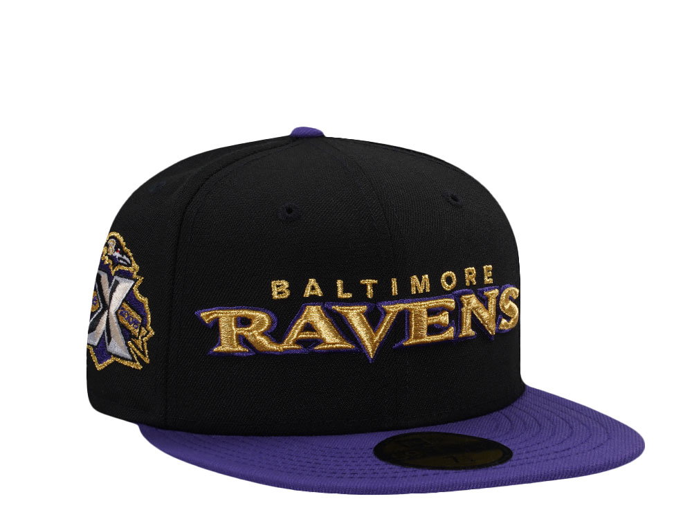 New Era Baltimore Ravens 10th Anniversary Black Two Tone Edition 59Fifty Fitted Cap