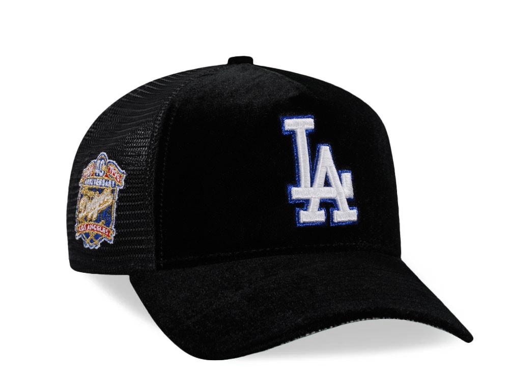 New Era Los Angeles Dodgers 40th Anniversary Black Velvet Trucker Edition 9Forty A Frame Snapback Cap
