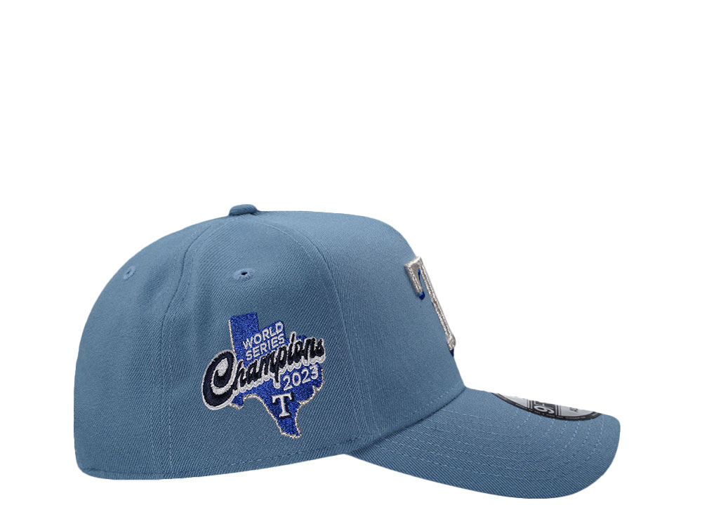 New Era Texas Rangers World Series Champions 2023 Blue Metallic Edition 9Forty A Frame Snapback Cap