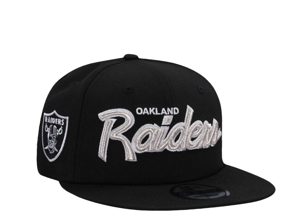 New Era Oakland Raiders Black Script Edition 9Fifty Snapback Cap