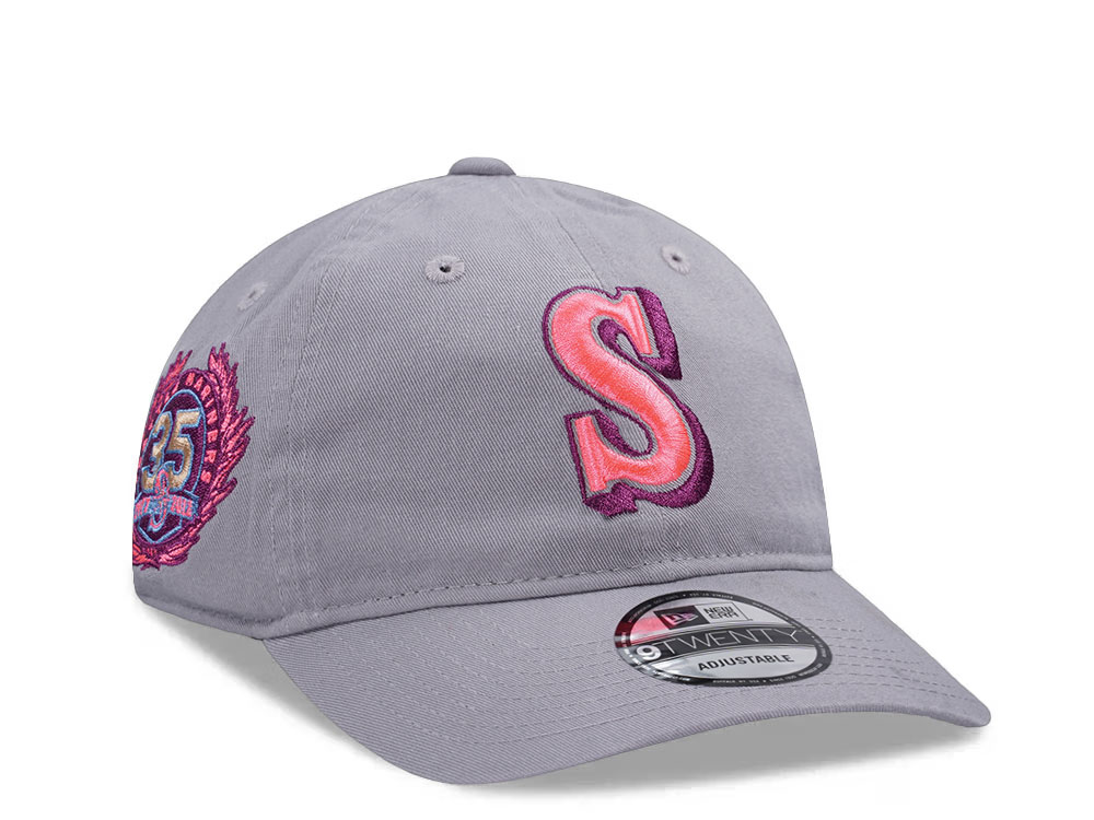 New Era Seattle Mariners 35th Anniversary Pink Glow Gray Edition 9Twenty Strapback Cap