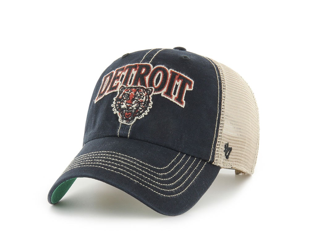 47Brand Detroit Tigers Cooperstown Vintage Black Edition Trucker Clean Up Snapback Cap