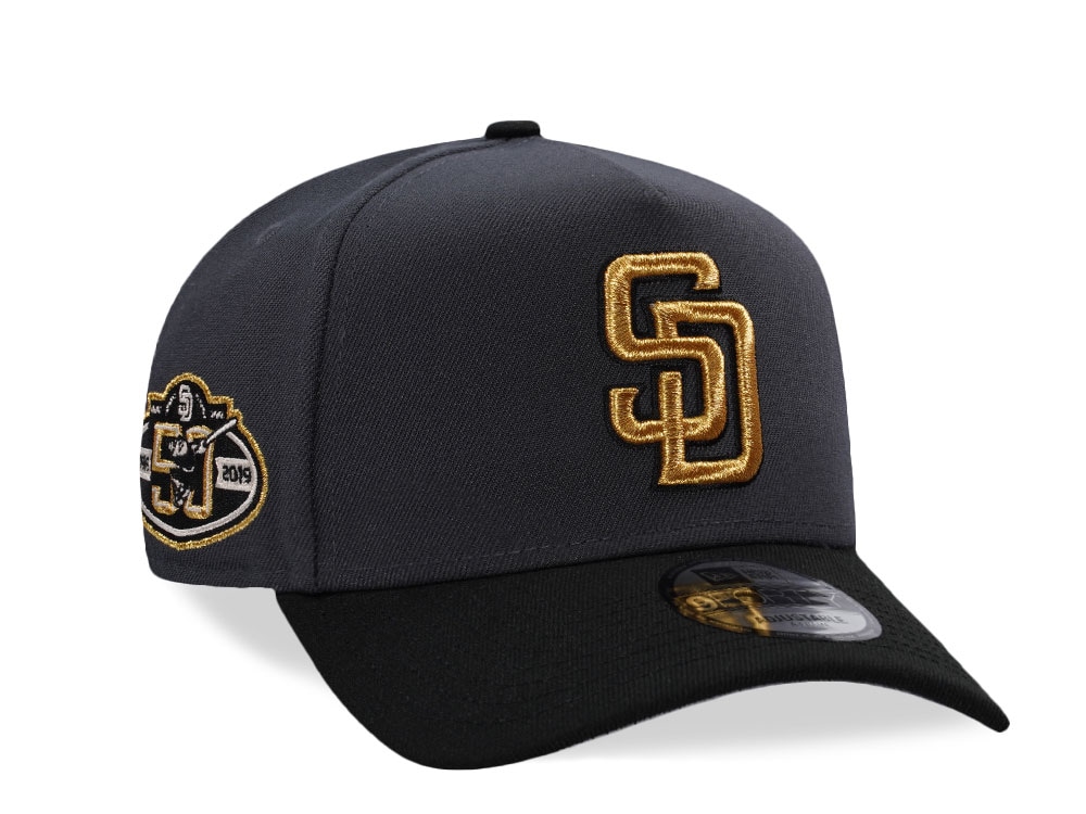 New Era San Diego Padres 50th Anniversary Dark Gray Two Tone Edition 9Forty A Frame Snapback Cap