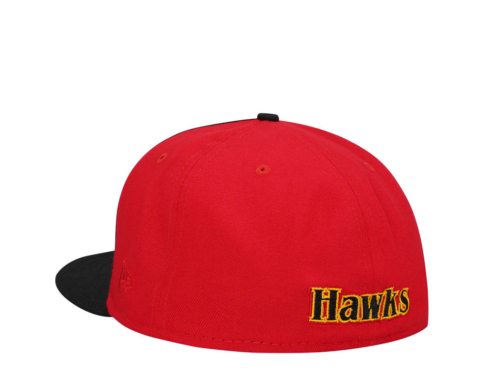 New Era Atlanta Hawks Chrome Black Red Two Tone Edition 59Fifty Fitted Cap