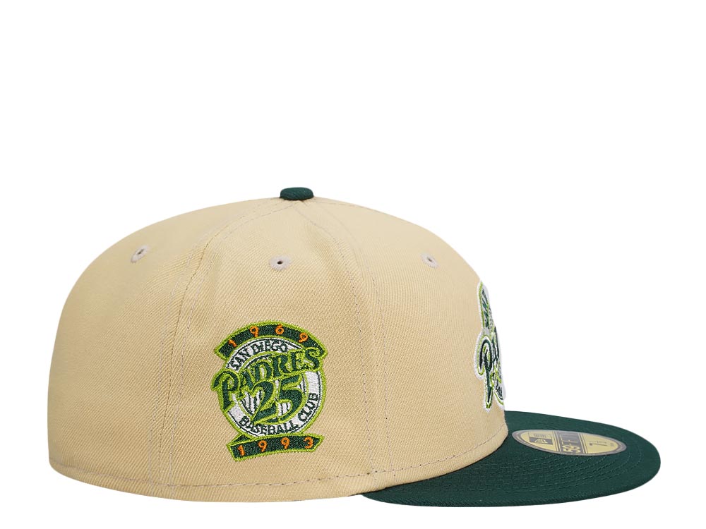 New Era San Diego Padres 25th Anniversary Vegas Gold Two Tone Throwback Edition 59Fifty Fitted Cap