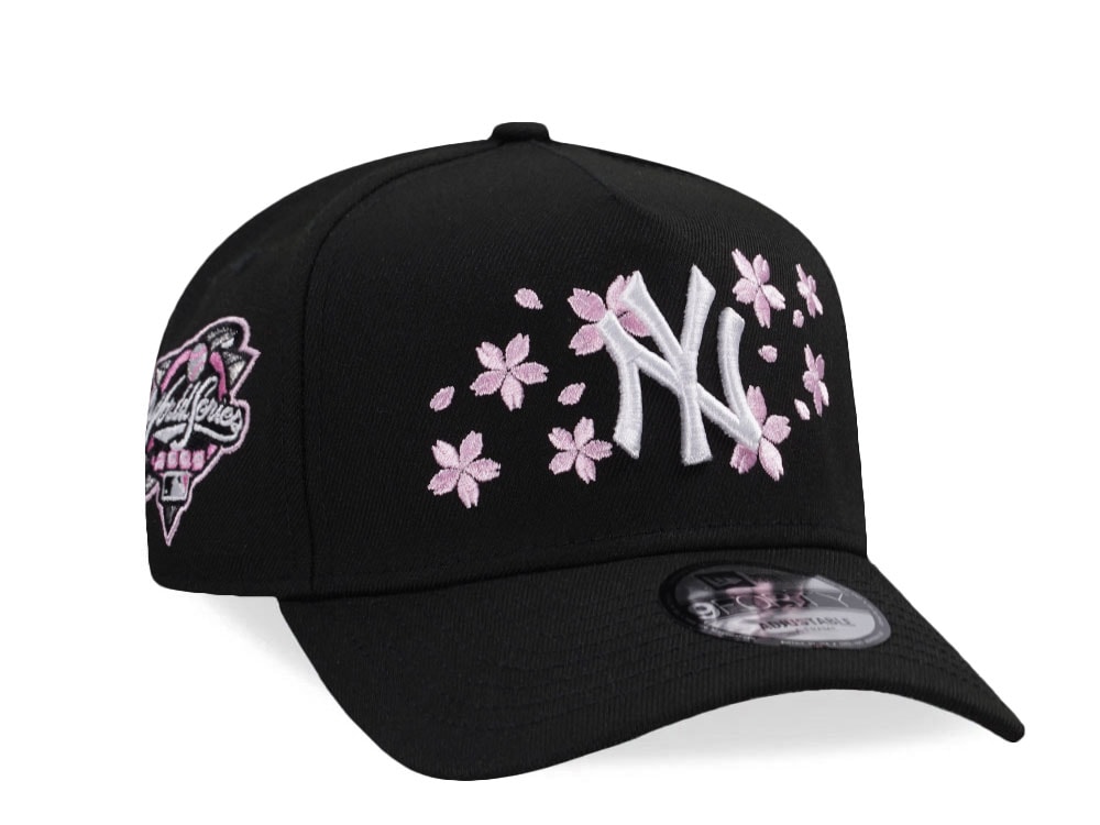 New Era New York Yankees World Series 2000 Cherry Blossom Black Pink Edition 9Forty A Frame Snapback Cap