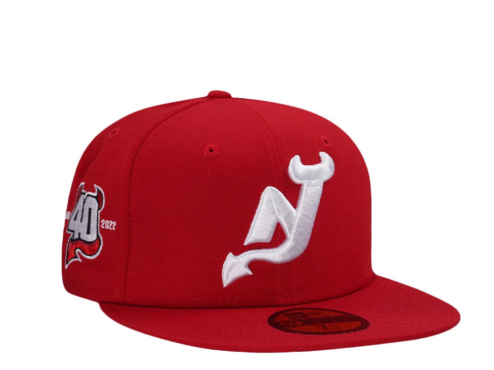 New Era New Jersey Devils 40th Anniversary Red Prime Edition 59Fifty Fitted Cap
