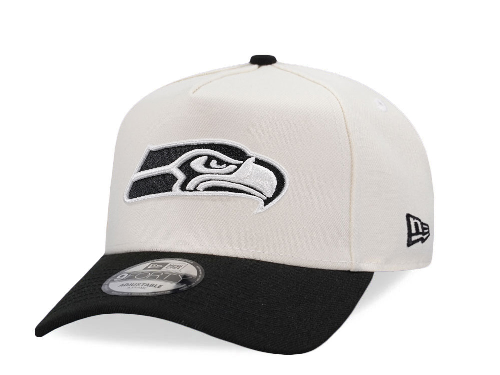 New Era Seattle Seahawks Chrome Black Two Tone Edition 9Forty A Frame Snapback Cap