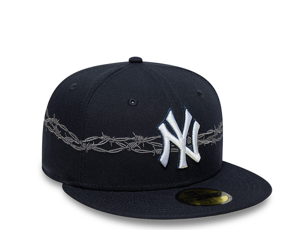 New Era New York Yankees MLB Icon Barbwire Navy Prime Edition 59Fifty Fitted Cap