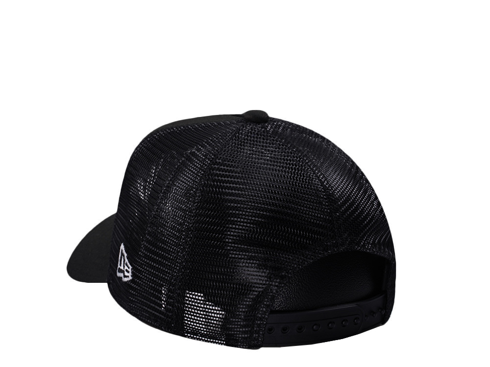 New Era New York Yankees Micro Logo Black Edition 9Forty A Frame Trucker Snapback Cap