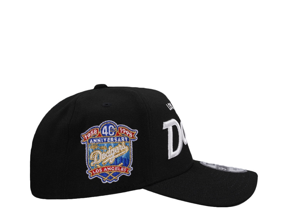 New Era Los Angeles Dodgers 40th Anniversary Black Script Edition 9Forty A Frame Snapback Cap