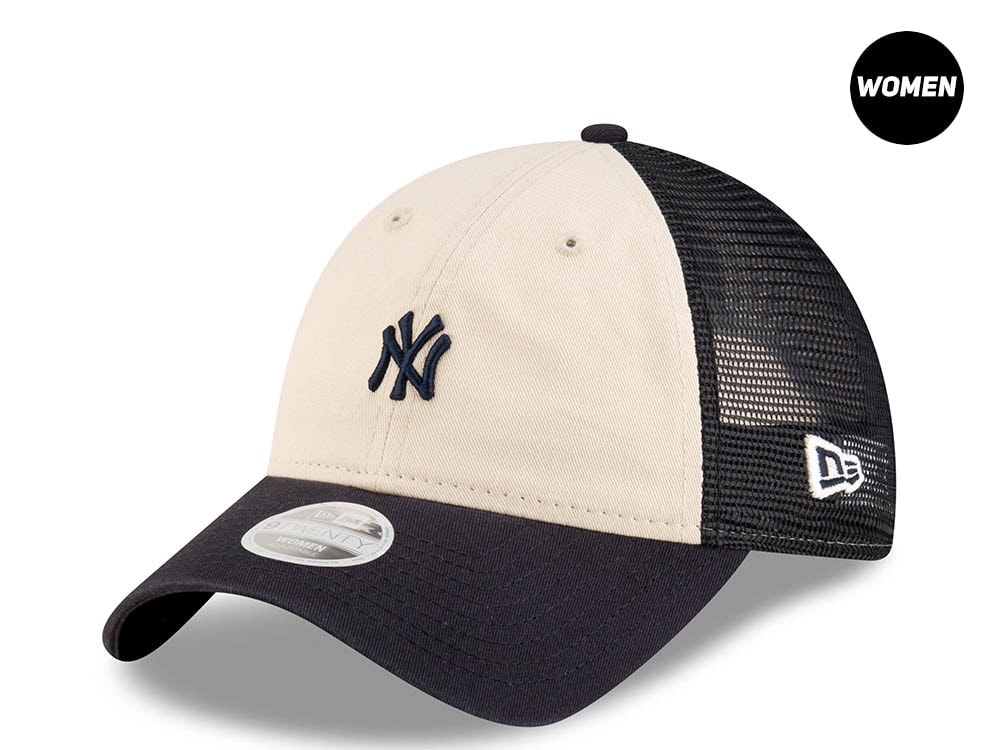 New Era New York Yankees Small Icon Stone Womens 9Twenty Trucker Snapback Cap