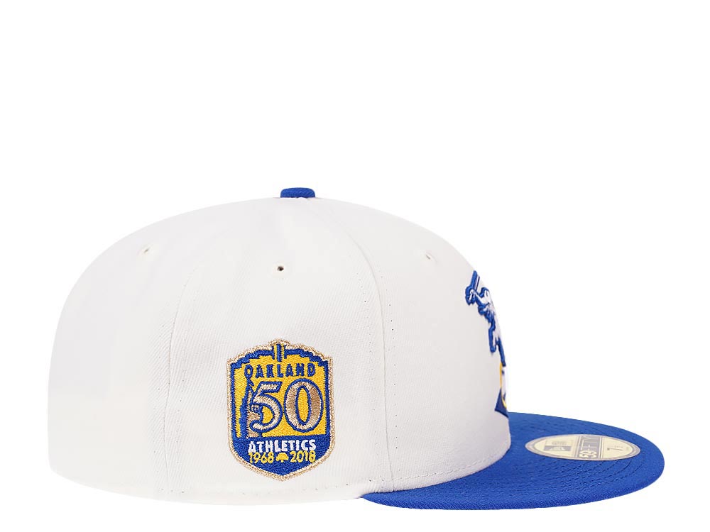 New Era Oakland Athletics 50th Anniversary Cream Color Flip Edition 59Fifty Fitted Cap