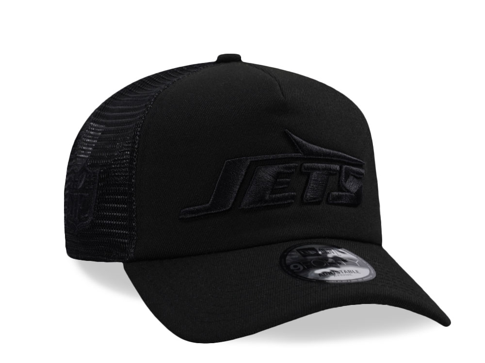 New Era New York Jets Black Foam Trucker 9Forty A Frame Snapback Cap