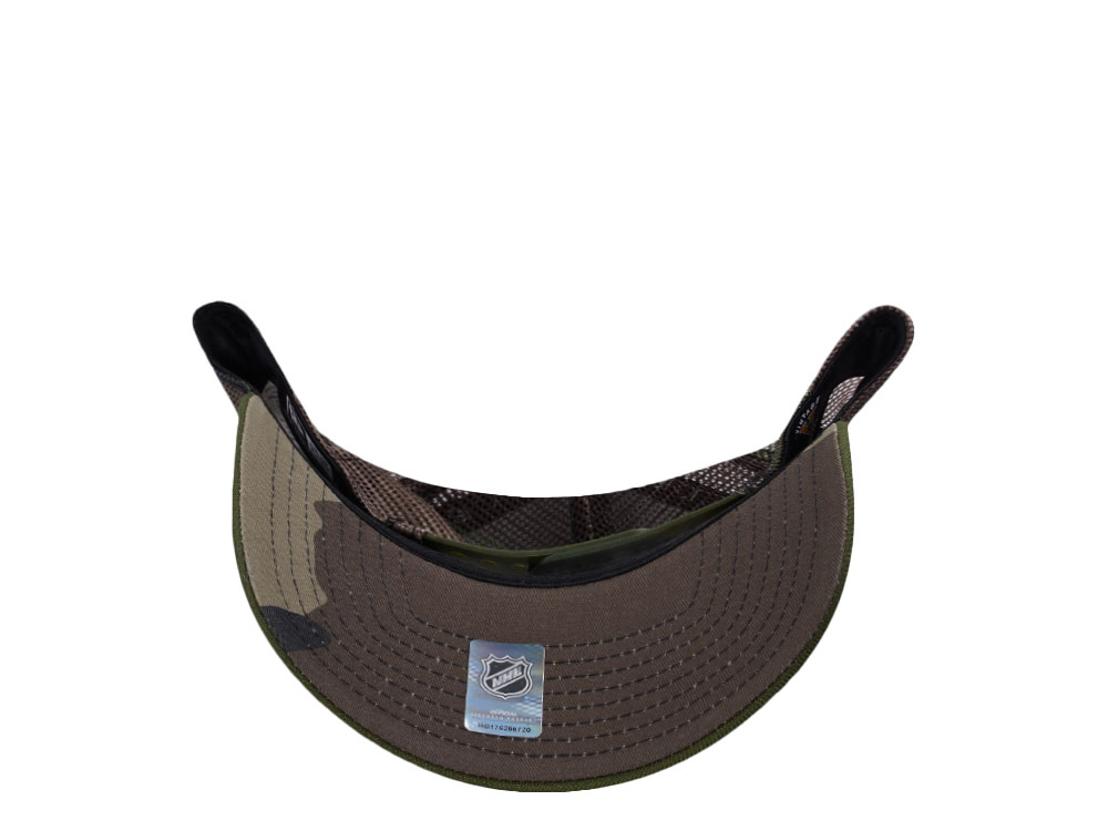 New Era Vancouver Canucks Green Camo Trucker Edition 9Forty A Frame Snapback Cap