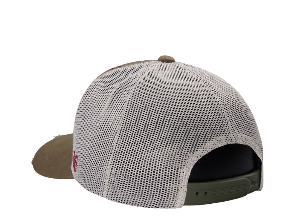 Parallel Union Patch Olive Distressed Edition Trucker Snapback Cap