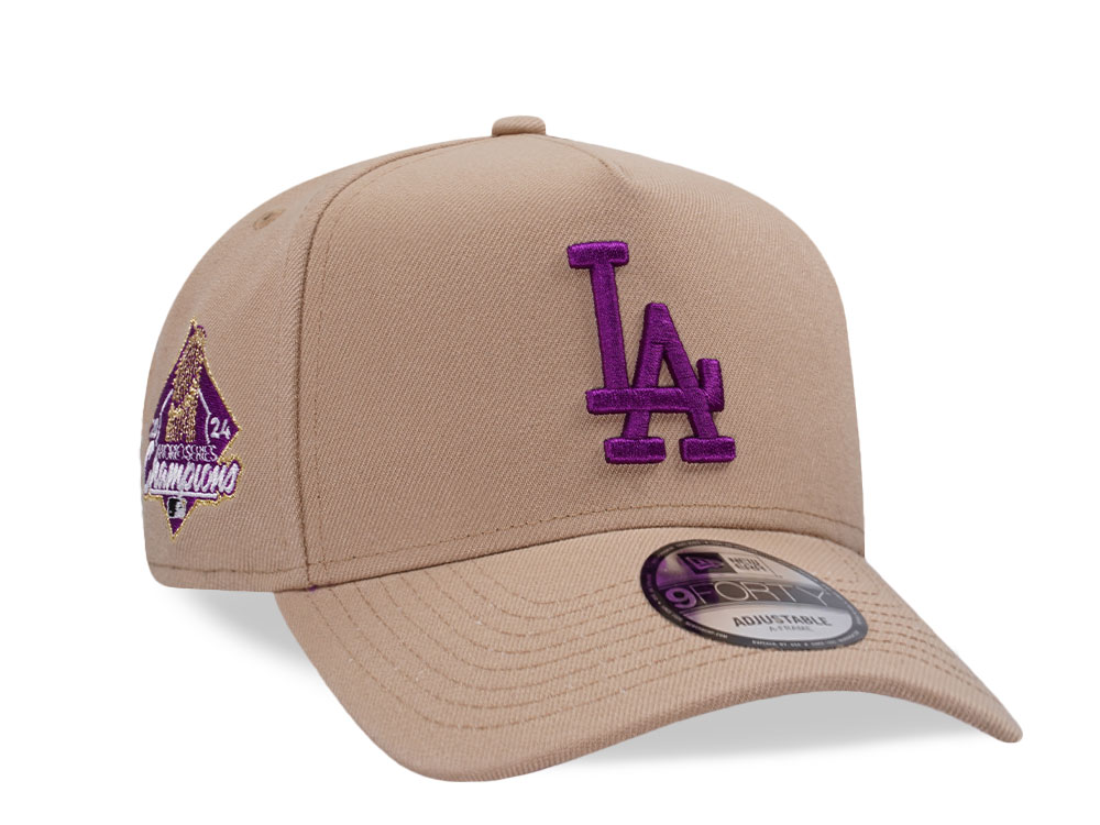 New Era Los Angeles Dodgers World Series 2024 Camel Grape Prime Edition 9Forty A Frame Snapback Cap