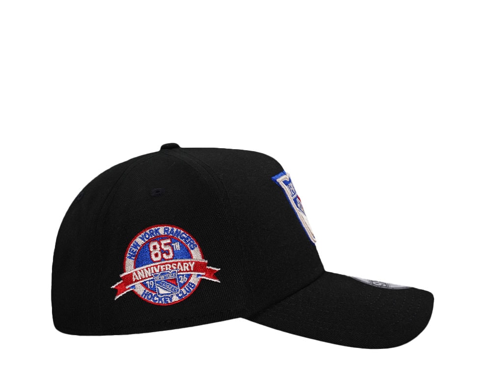 New Era New York Rangers 85th Anniversary Black Edition 9Forty A Frame Snapback Cap