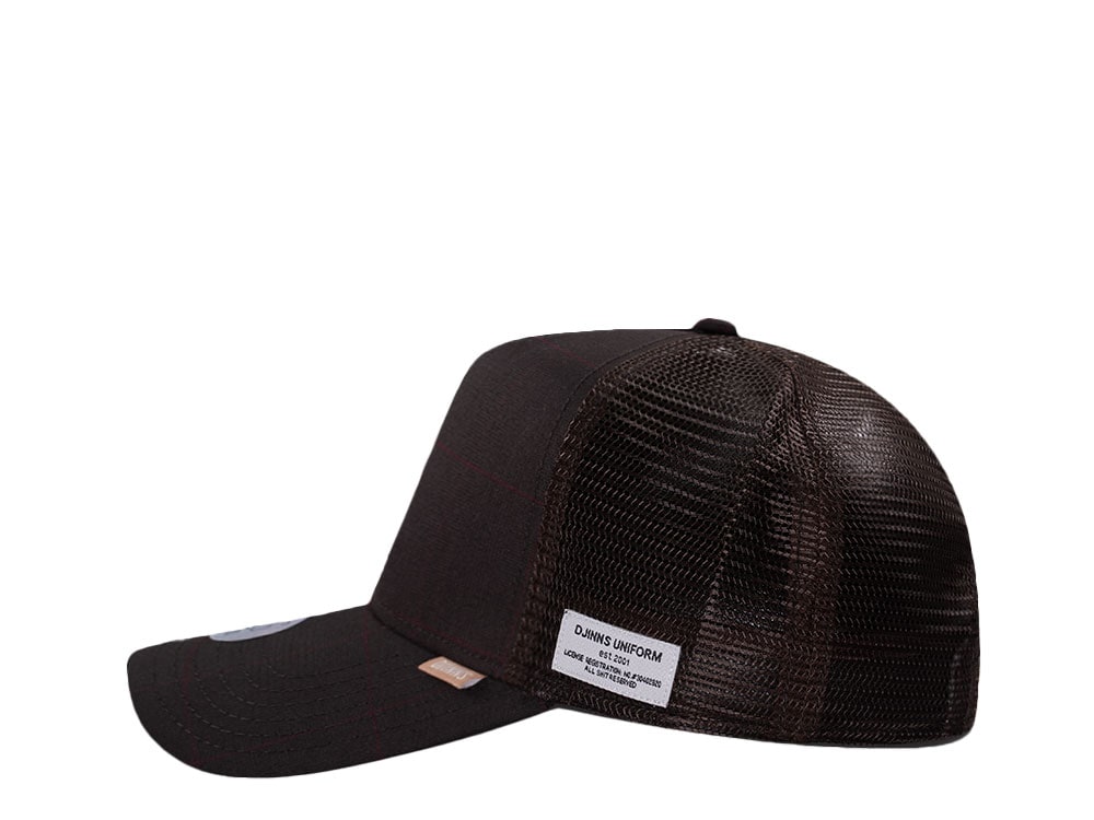 Djinns Glencheck Brown Trucker Snapback Cap