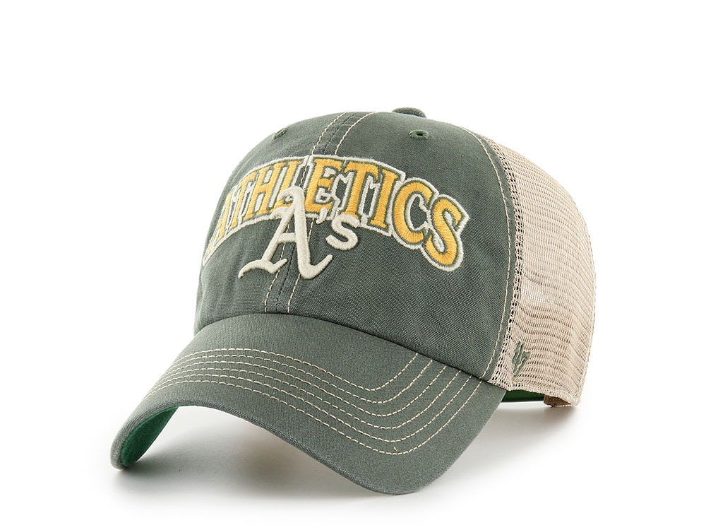 47Brand Oakland Athletics Bottle Green Tuscloosa Edition Trucker Clean Up Snapback Cap
