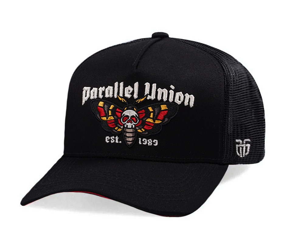 Parallel Union Skull Butterfly Patch Black Edition Trucker Snapback Cap