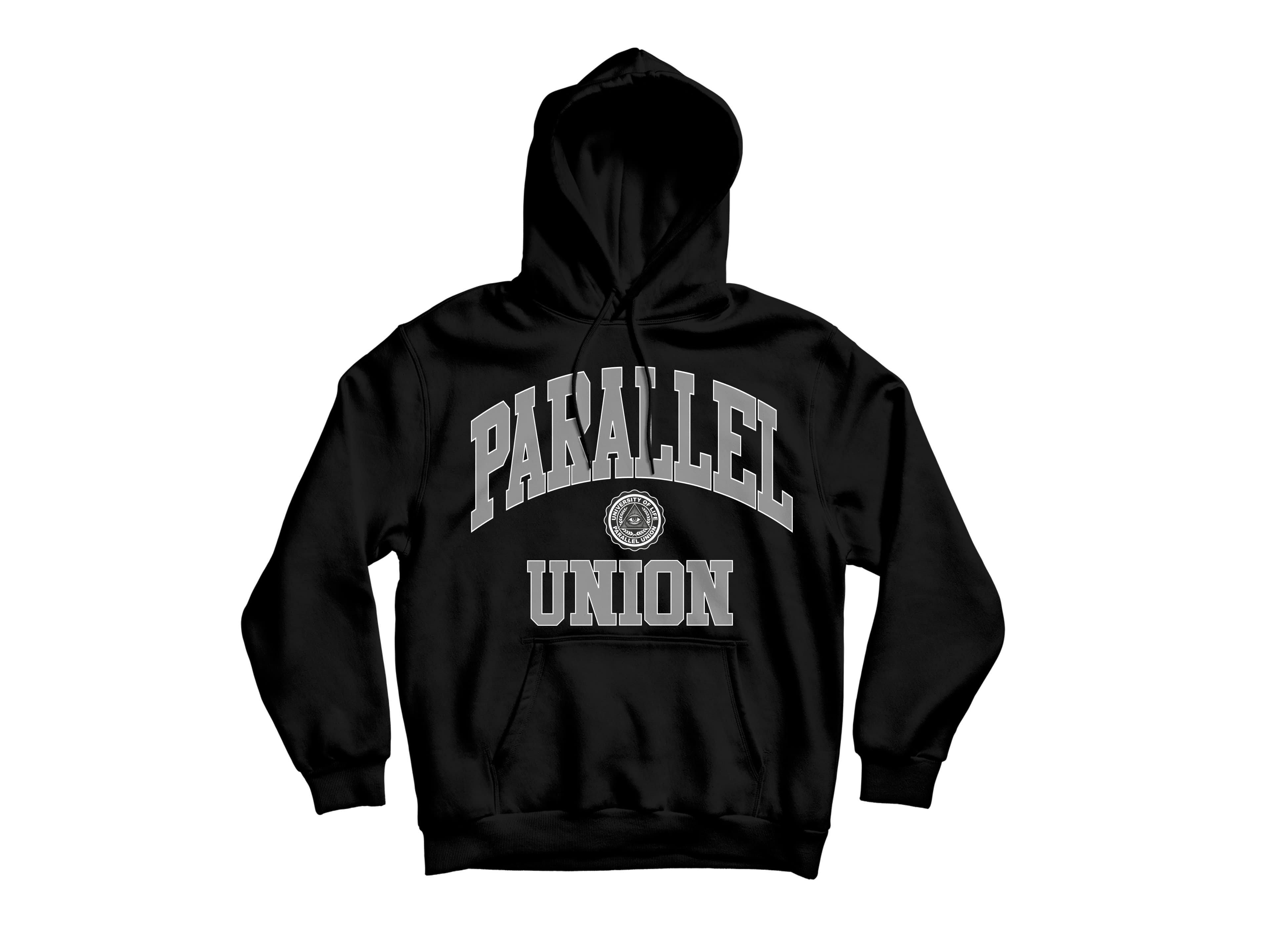 Parallel Union Hoodie College Life Black Oversize Edition