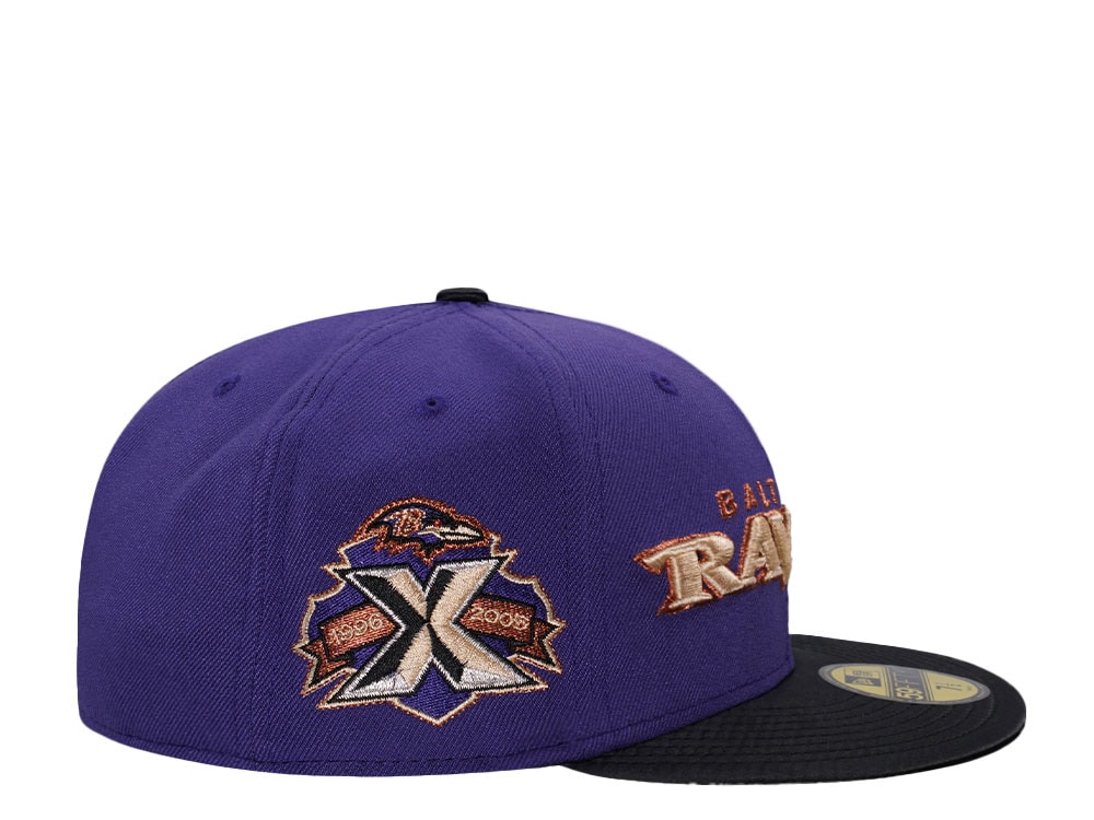 New Era Baltimore Ravens 10th Anniversary Satin Brim Prime Two Tone Edition 59Fifty Fitted Cap