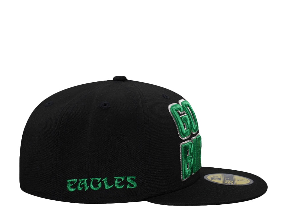 New Era Philadelphia Eagles GO EAGLES Black Throwback Edition 59Fifty Fitted Cap