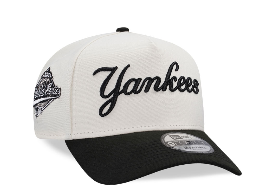 New Era New York Yankees World Series 1996 Script Chrome Two Tone Edition 9Forty A Frame Snapback Cap