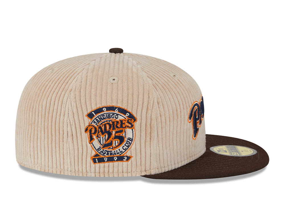 New Era San Diego Padres 25th Anniversary Fall Cord Khaki 59Fifty Fitted Cap