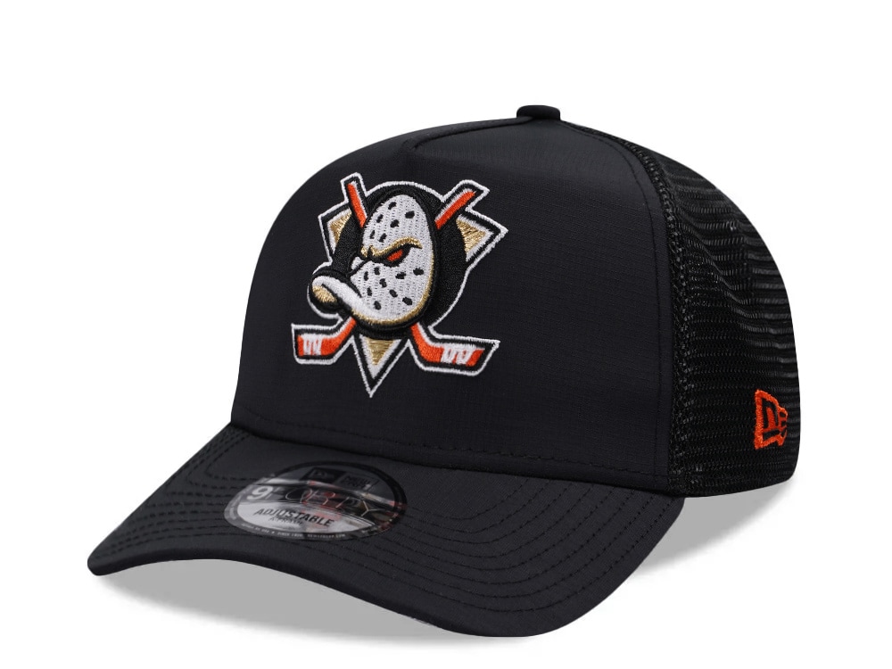 New Era Anaheim Ducks Black Prime Trucker Edition 9Forty A Frame Snapback Cap